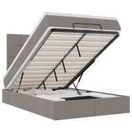 Османска легло с матрак, таупе, 120x200 см, плат