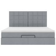 Османска легло с матраци, светлосиво, 200x200 см, плат