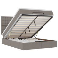 Османска легло с матрак, таупе, 140x190 см, плат