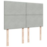 Легло с матраци Светло сиво 140x190cm кадифе