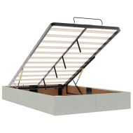 Османска легло с матраци, светлосиво, 120x190 см, кадифе