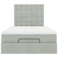Османска легло с матраци, светлосиво, 120x190 см, кадифе