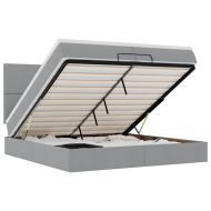 Османска легло с матрак и LED, светлосиво, 200x200 см, плат