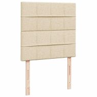 Османска легло с матрак и LED, кремаво, 80x200 см, плат