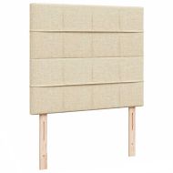 Османска легло с матрак и LED, кремаво, 120x200 см, плат