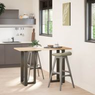 Крака за бар маса, Т-образни, 2 бр., черни, 40x35x(90-91) см, стомана