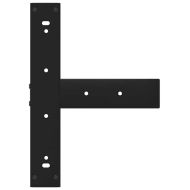 Крака за бар маса, Т-образни, 2 бр., черни, 50x35x(90-91) см, стомана