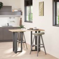 Крака за бар маса, Т-образни, 2 бр., антрацит, 50x35x(90-91) см, стомана