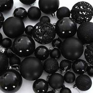Комплект коледни топки 120 pcs Черно Пластмаса
