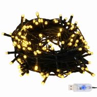 Комплект коледни топки 120 бр. 300 LED светодиода Топло бяло