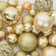 Комплект коледни топки 61 pcs Златист Пластмаса