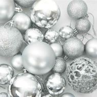 Комплект коледни топки 61 pcs Сребрист Пластмаса