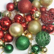 Комплект коледни топки 61 pcs Многоцветен Пластмаса