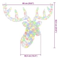 Глава на елен цветно 68 x 36,5 x 62,5 см Акрил