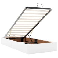 Османска легло с матрак&LED чисто бяло 80x200см изкуствена кожа