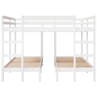 Рамка за тройно легло, бяло, 200x200/80x200 см, бор масив