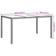 Градинска маса Черно 150 x 90 x 75 cm полиратан