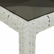 Градинска маса Бяло 150 x 90 x 75 cm полиратан