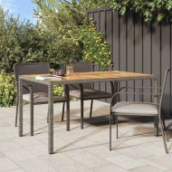 Градинска маса Сив 150 x 90 x 75 cm полиратан