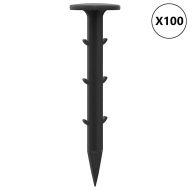 Земни колчета 100 pcs Черно Ø3 x 11 см Пластмаса