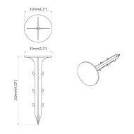 Земни колчета 100 pcs Черно Ø3 x 11 см Пластмаса