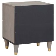 Нощен шкаф 2 pcs Сив 40 x 33 x 46 см Солидно мангово дърво