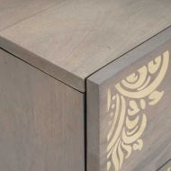 Нощен шкаф 2 pcs Сив 40 x 33 x 46 см Солидно мангово дърво