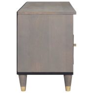 ТВ шкаф с чекмедже Сив 100 x 33 x 46 см Солидно мангово дърво