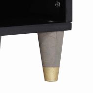 ТВ шкаф с чекмедже Сив 100 x 33 x 46 см Солидно мангово дърво