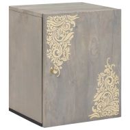 Стенен шкаф с врата Сив 38 x 33 x 48 см Солидно мангово дърво
