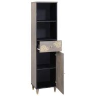 Шкаф за баня Сив 38 x 33 x 160 см Солидно мангово дърво