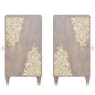 Служебен шкаф с рафт с врата Сив и златен 40 x 33 x 75 см