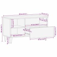 ТВ шкаф с рафт Кафяво 80 x 33,5 x 46 см Солидно мангово дърво