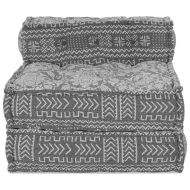 Модуларен Пачуърк Диван Светлосиво 70 x 70 x 56 см текстил