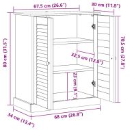 Шкаф за баня с рафт VIGO Бяло и антикварно бяло 68 x 34 x 80 см