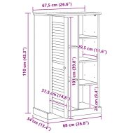 Шкаф за баня VIGO Бяло и антикварно бяло 68 x 34 x 110 см