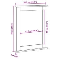 Огледало VIGO Меден кафяв 55,5 x 5 x 70 см Борово дърво масив