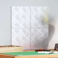 Стъпало Квадратна 4 pcs Сребрист 20 x 20 cm Алуминий