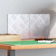 Стъпало Квадратна 2 pcs Сребрист 20 x 20 cm Алуминий