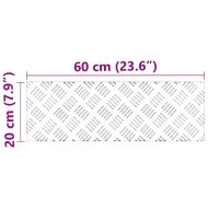 Стъпало Правоъгълна 2 pcs Сребрист 60 x 20 cm Алуминий