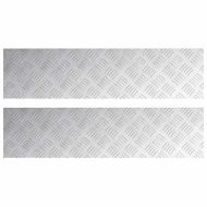 Стъпало Правоъгълна 2 pcs Сребрист 80 x 20 cm Алуминий