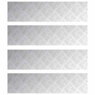 Стъпало Правоъгълна 4 pcs Сребрист 80 x 20 cm Алуминий