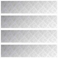 Стъпало Правоъгълна 4 pcs Сребрист 90 x 20 cm Алуминий