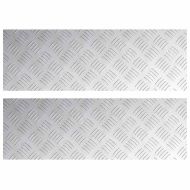 Стъпало Правоъгълна 2 pcs Сребрист 75 x 25 см Алуминий