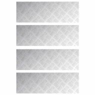 Стъпало Правоъгълна 4 pcs Сребрист 75 x 25 см Алуминий