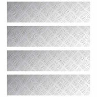 Стъпало Правоъгълна 4 pcs Сребрист 100 x 25 cm Алуминий