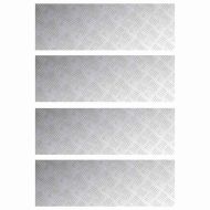 Стъпало Правоъгълна 4 pcs Сребрист 90 x 30 cm Алуминий