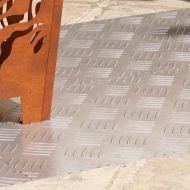 Стъпало Правоъгълна 4 pcs Сребрист 90 x 40 cm Алуминий