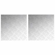 Стъпало Квадратна 2 pcs Сребрист 50 x 50 cm Алуминий