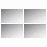 Стъпало Правоъгълна 4 pcs Сребрист 80 x 50 cm Алуминий